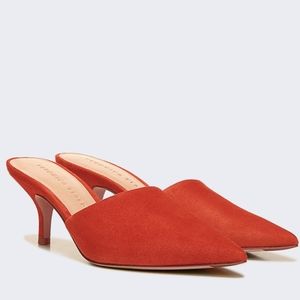 NWT Veronica Beard Merla Kitten Heel Slide in Coral (8)